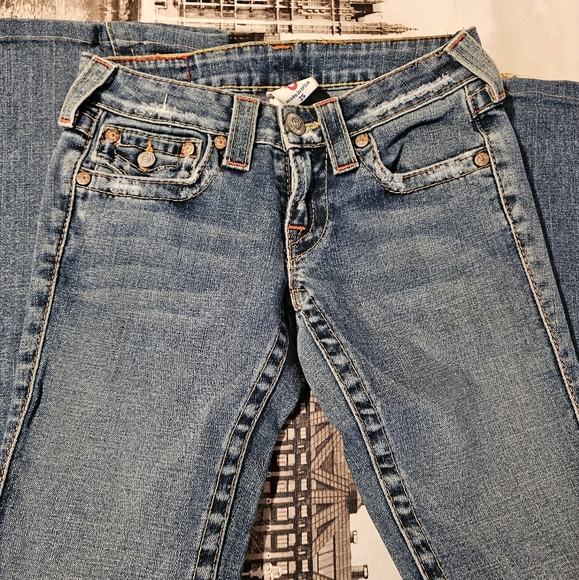 True Religion joey boot cut Denim Jeans light Wash women's size 25x29 - Picture 9 of 10